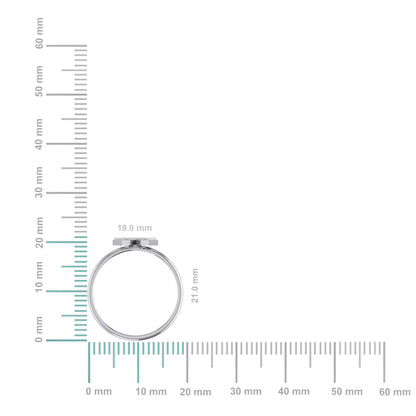 10K White Gold Womens Round Diamond W Initial Letter Ring 1/10 Cttw