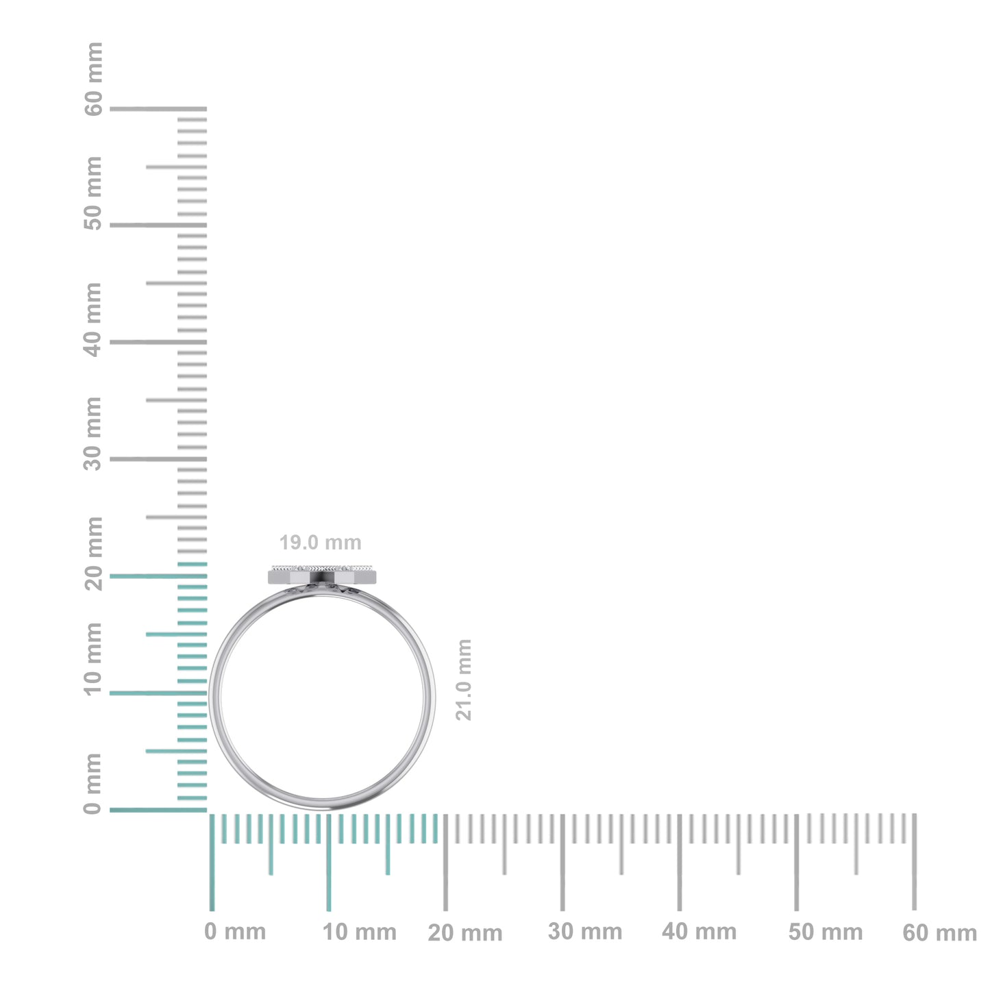 10K White Gold Womens Round Diamond W Initial Letter Ring 1/10 Cttw