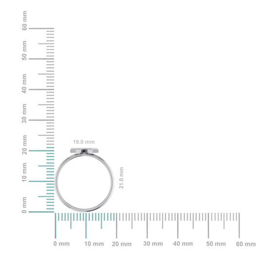 10K White Gold Womens Round Diamond W Initial Letter Ring 1/10 Cttw