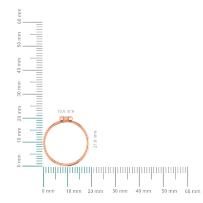 Elegant 10K rose gold initial ring with a polished finish and customizable initials