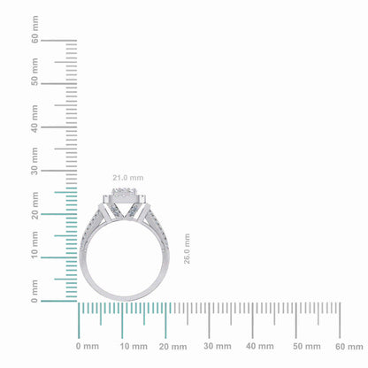 10K white gold diamond bridal ring with elegant design and sparkling center stone