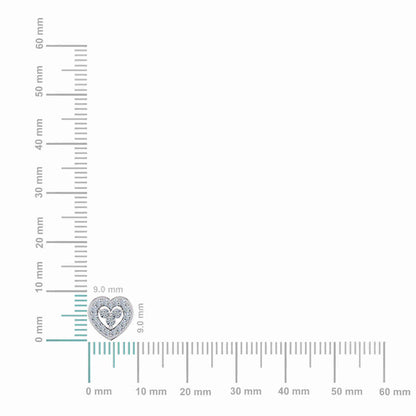 10K white gold heart diamond earrings with elegant design and sparkling accents