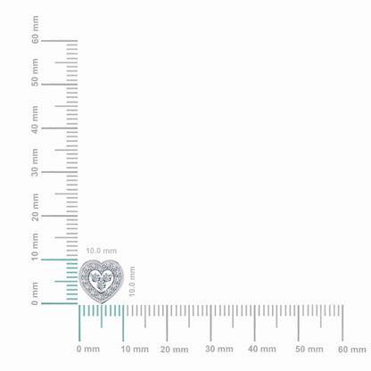 10K white gold heart diamond earrings featuring sparkling diamonds in a heart-shaped design