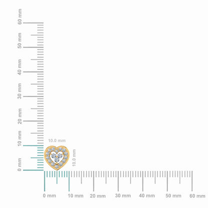 10K yellow gold diamond heart earrings featuring intricate design and sparkling accents