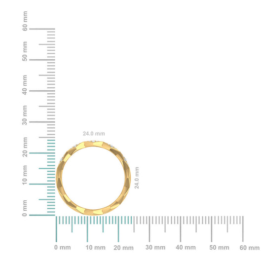 14K Yellow Gold Round Diamond Prong Set Designer Couple Band 3/8 Cttw