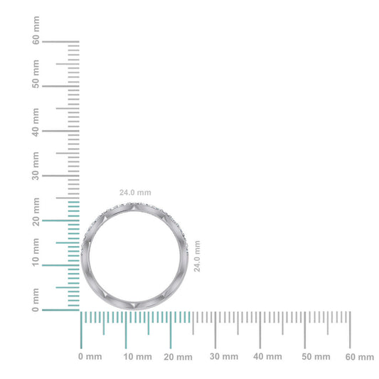 14K white gold diamond couple band with elegant design and shimmering diamonds