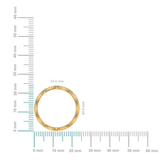 14K yellow gold diamond couple band with a classic design and sparkling accents