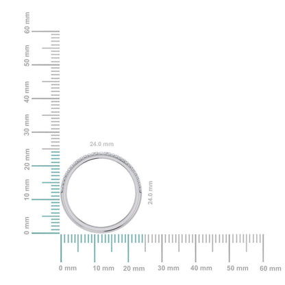 14K White Gold Round Diamond Prong Set Designer Couple Band 1/2 Cttw