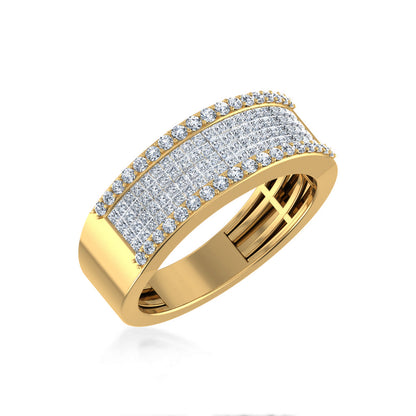 10K yellow gold mens diamond band featuring a stunning diamond-encrusted design for elegance