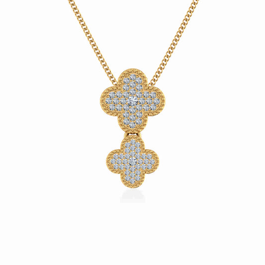 10K Yellow Gold Womens Round Diamond Cluster Top Open Pendant 1/6 Cttw