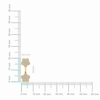 10K yellow gold diamond floral earrings designed with sparkling diamond accents and elegant flower shape