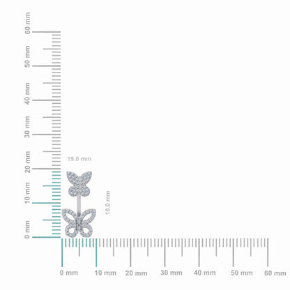 10K white gold butterfly diamond earrings featuring elegant design with sparkling diamonds