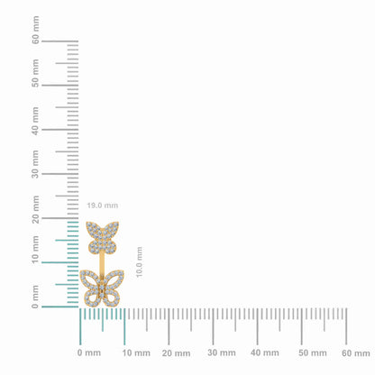 10K yellow gold diamond butterfly earrings with intricate design and sparkling diamonds