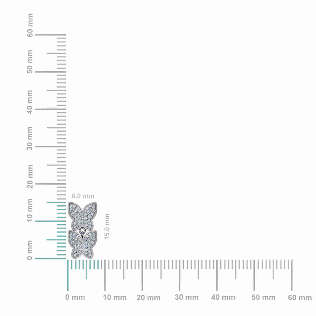 10K White Gold Womens Round Diamond Butterfly Cluster Top Open Pendant 1/4 Cttw