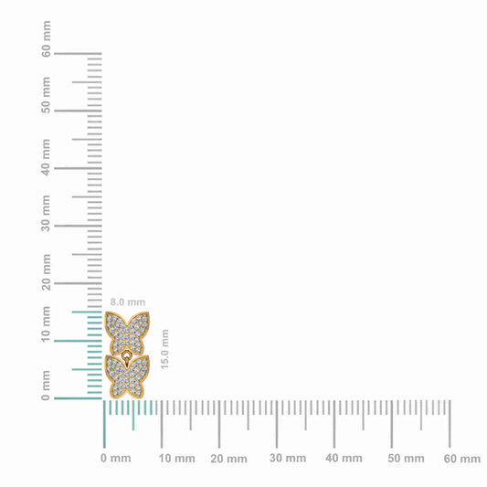 10k yellow gold diamond butterfly pendant with intricate design and sparkling diamonds for elegance