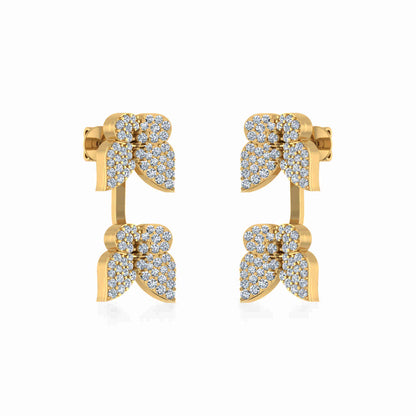 10k yellow gold butterfly diamond earrings featuring a stylish design with shimmering diamonds