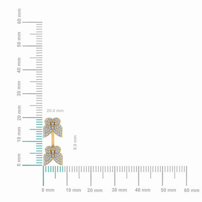 10k yellow gold butterfly diamond earrings with dazzling sparkling accents for elegant style