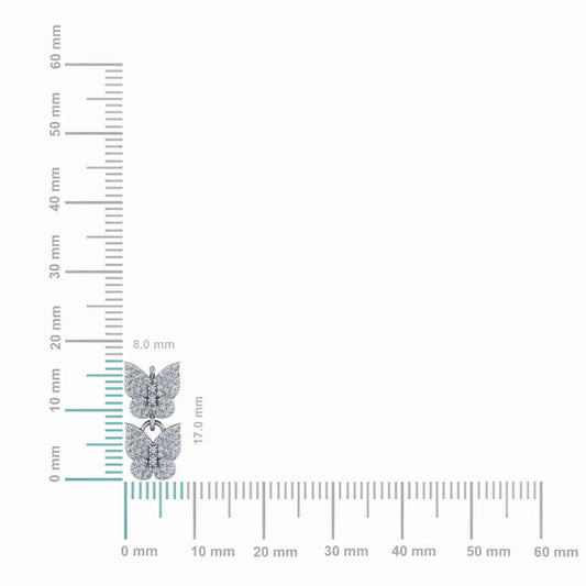 10k white gold butterfly diamond pendant featuring intricate design and sparkling diamonds