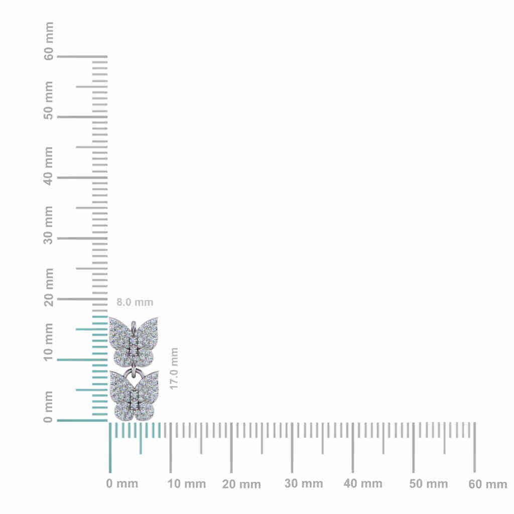 10K White Gold Womens Round Diamond Butterfly Cluster Top Open Pendant 1/4 Cttw