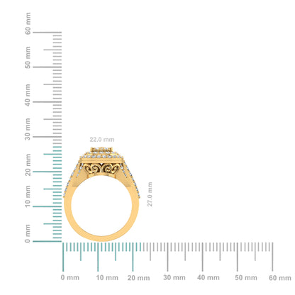 10k yellow gold pear shaped diamond ring with intricate detailing and a polished finish