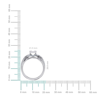 14K white gold diamond ring featuring elegant design and sparkling diamonds