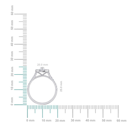 14K white gold pear shape diamond ring showcasing an elegant design and sparkling brilliance