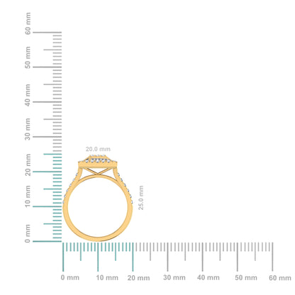 14K yellow gold diamond designer ring with a classic setting and intricate detailing