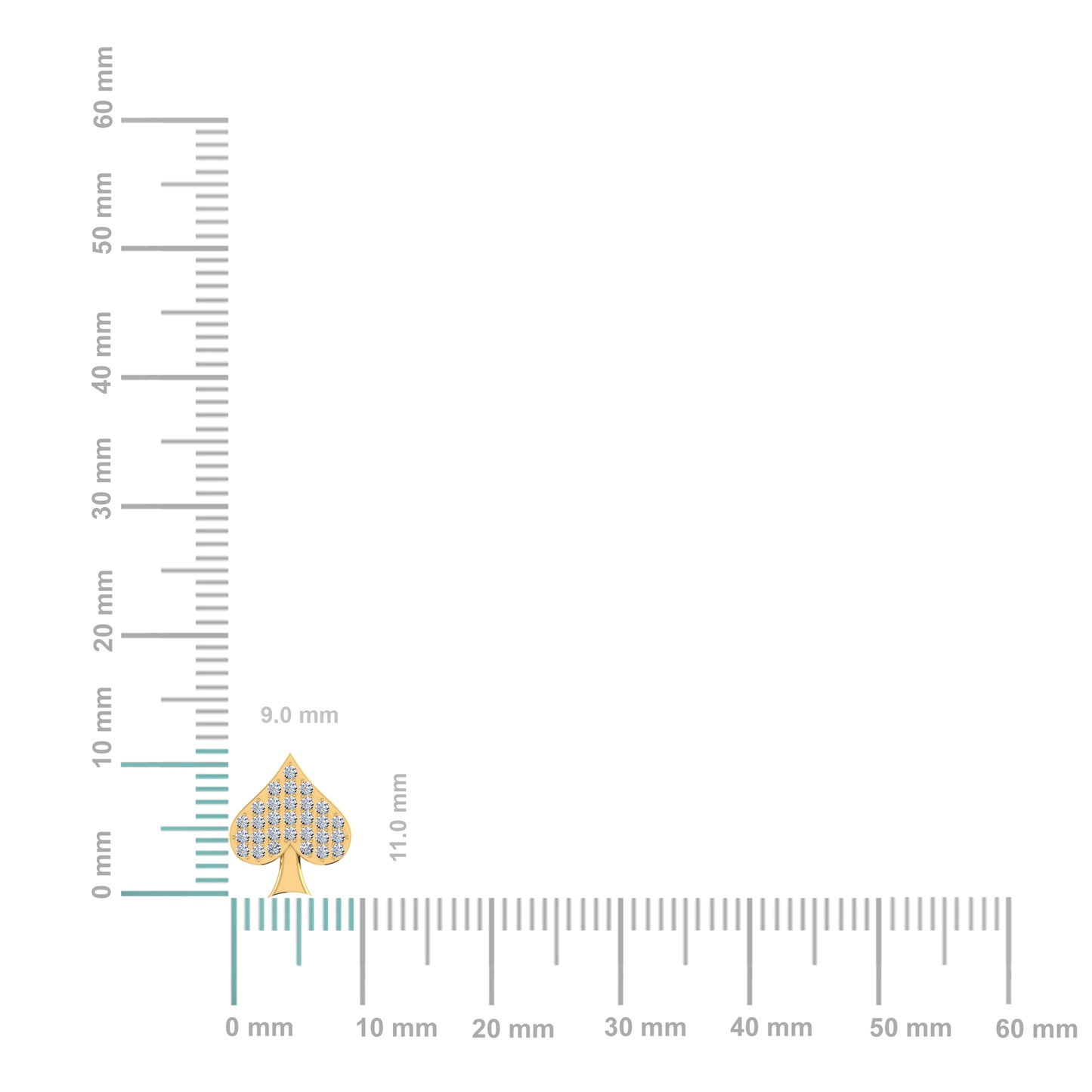 14K Yellow Gold Round Baguette Diamond Cluster Stud Earring 1/6 Cttw