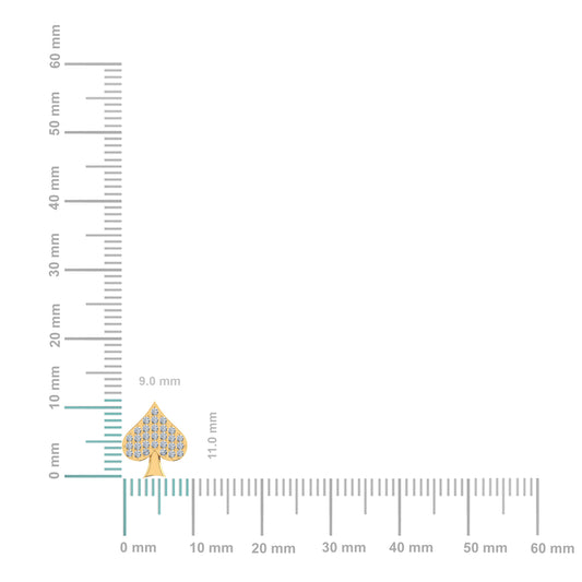 14K Yellow Gold Round Baguette Diamond Cluster Stud Earring 1/6 Cttw