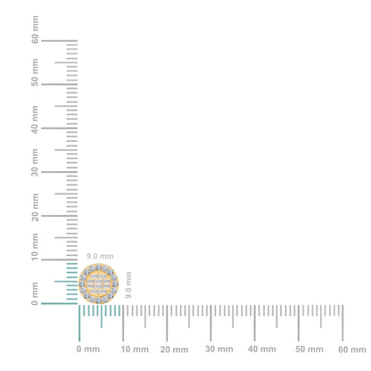 14K yellow gold diamond halo stud earrings with a stunning design, featuring a sparkling diamond halo