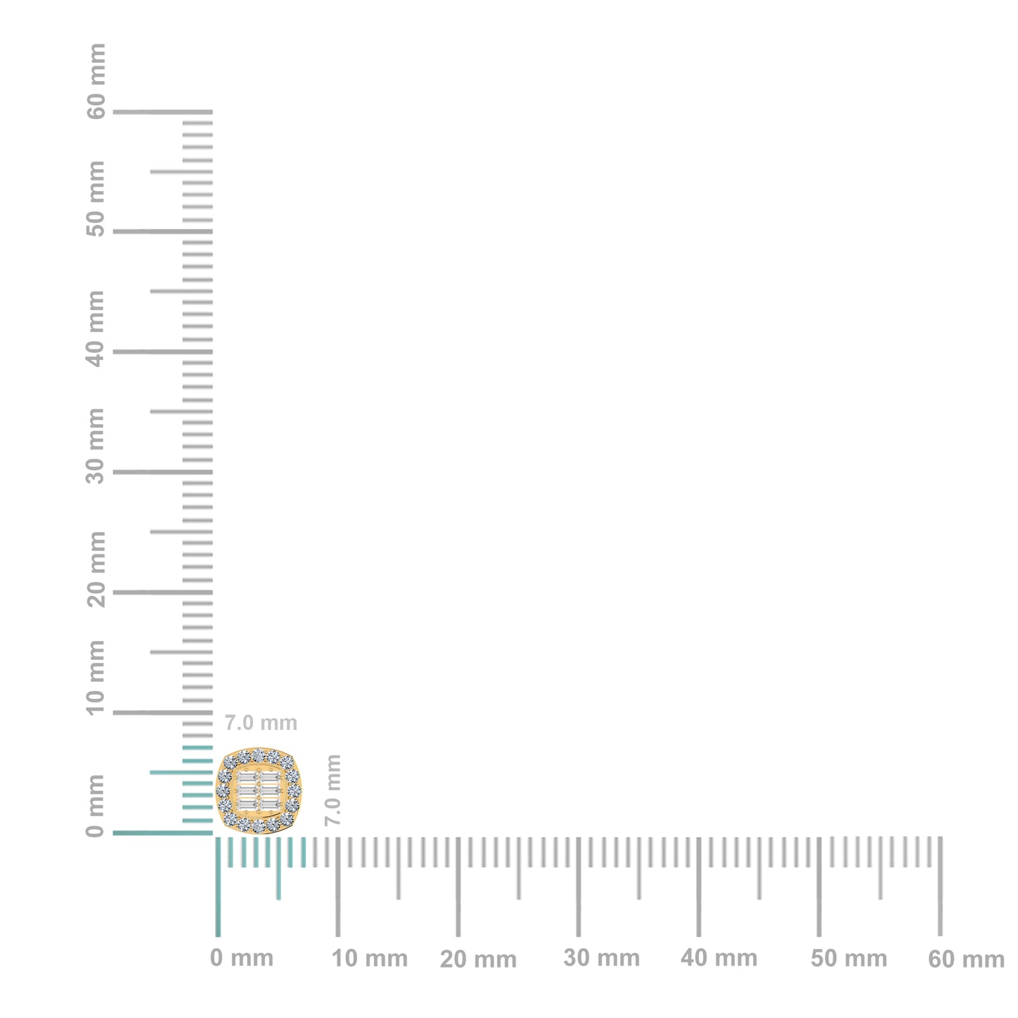 14K Yellow Gold Diamond Designer Stud Earring 1/3 Cttw