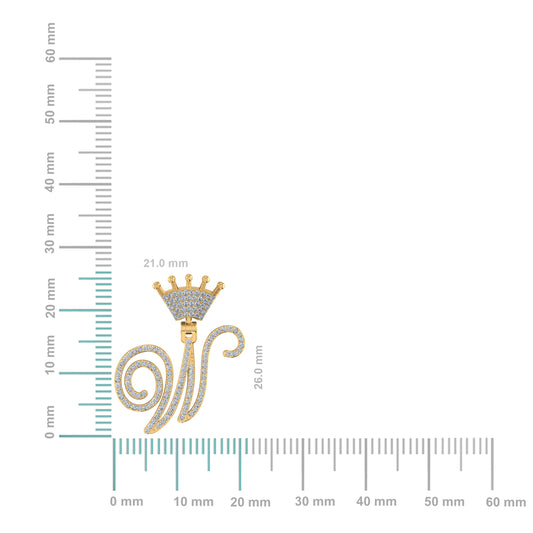 10K gold W initial pendant featuring intricate design and sparkling stones for elegant jewelry collection