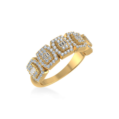 Royal Jewelry and Watches 10K yellow gold diamond band ring with intricate design and sparkling diamonds