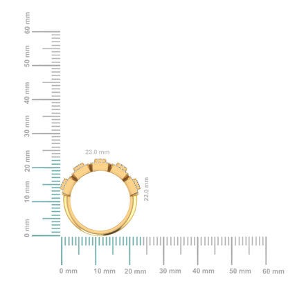 10K yellow gold diamond band ring designed with elegant stones for refined style