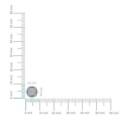 10K White Gold Round Diamond Designer Mens Stud Earring 1/4 Cttw