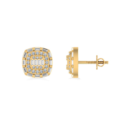 10K yellow gold diamond earrings with sparkling stones in a stylish design