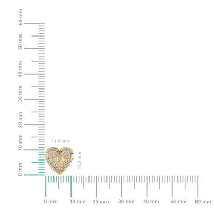 10K yellow gold heart diamond earrings with sparkling diamonds set in a heart design