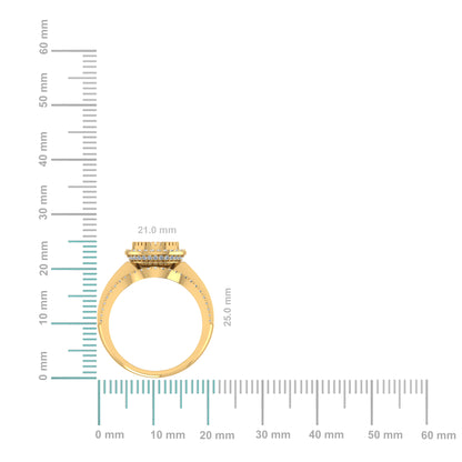 10K yellow gold diamond halo ring featuring a stunning design with elegant sparkle
