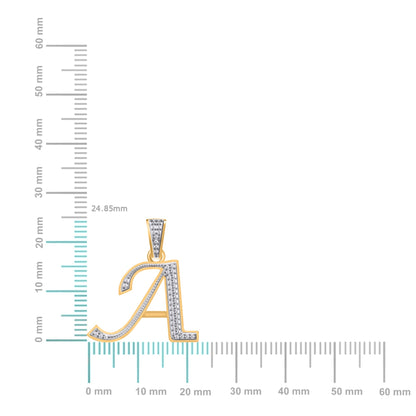 10K yellow gold diamond initial pendant featuring a sparkling letter A design for personalized jewelry