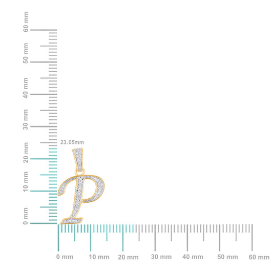 10K yellow gold P initial pendant with diamond accents for personalized jewelry lovers