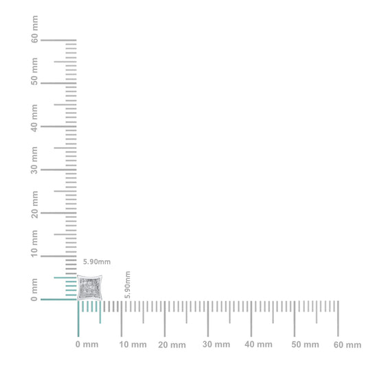 10K White Gold Round Diamond Square Stud Earring 1/10 Cttw