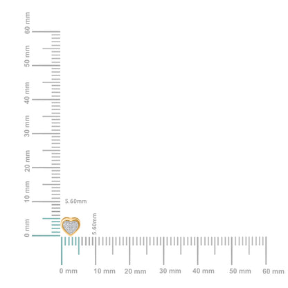 10K two tone diamond heart stud earrings with a delicate heart shape and shimmering diamonds