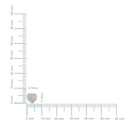 10K two tone diamond heart stud earrings featuring a delicate heart design with sparkling diamonds