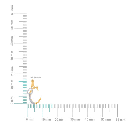 10K yellow gold C initial pendant with sparkling details for a stylish personal touch