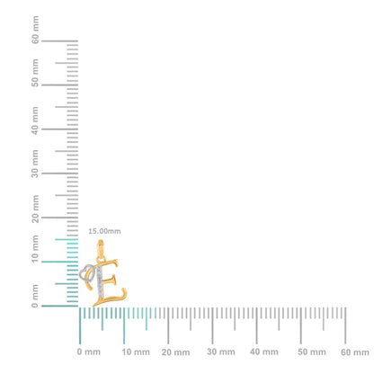 10k yellow gold E initial diamond pendant designed for elegance and style