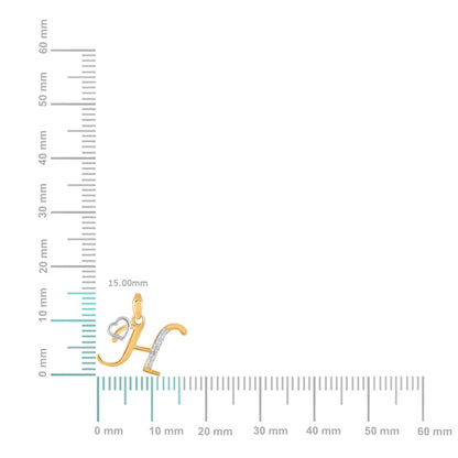 10K yellow gold H initial pendant featuring elegant design with sparkling accents