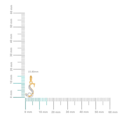 10K gold S initial diamond pendant designed with sparkling diamonds for elegant personalization