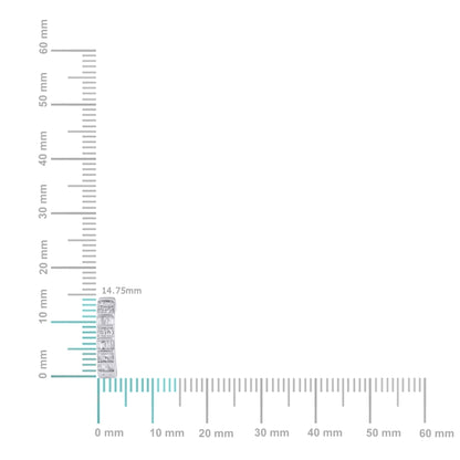 10K White Gold Round Taper Diamond Designer Hoop Earring 1/3 Cttw showcased with measurement scale for size reference