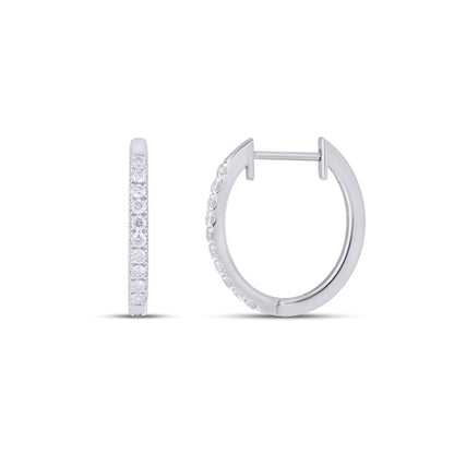10k white gold diamond hoop earrings featuring a sleek design with sparkling diamonds