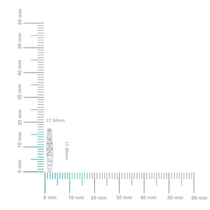 10K White Gold Round Diamond Designer Hoop Earring 1/2 Cttw displayed with measurement scale for size reference